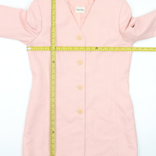 Viyella Women's Pink Single-Breasted Blazer Jacket UK 8 Classic Fit