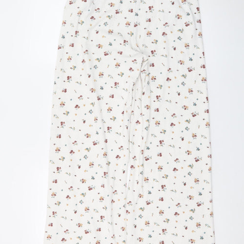 Primark Women Ivory Floral Jersey Pyjama Pants S Lightweight