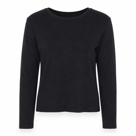 Front view of H&M Divided Women's Black Long Sleeve Basic Jersey Top, size L