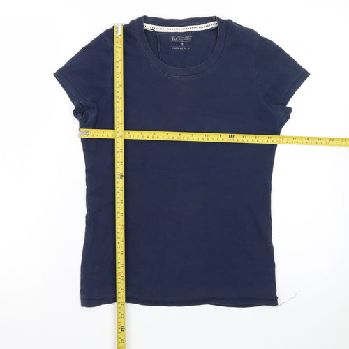 Tu Clothing Women's Blue Basic Short Sleeve Cotton T-Shirt Size 8