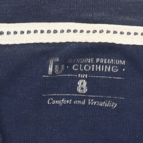 Tu Clothing Women's Blue Basic Short Sleeve Cotton T-Shirt Size 8