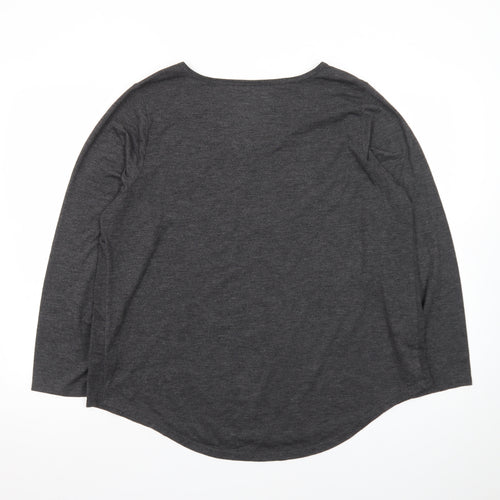 Style & Co Women’s Grey Sequin Star Long Sleeve T-Shirt Size 18 Plus