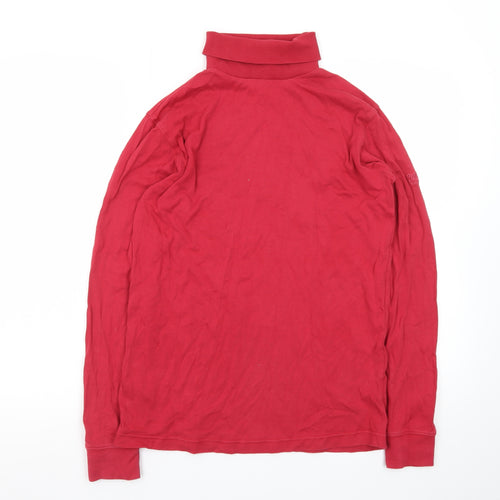 Cotton Traders Womens Red Roll Neck Long Sleeve T-Shirt Size M