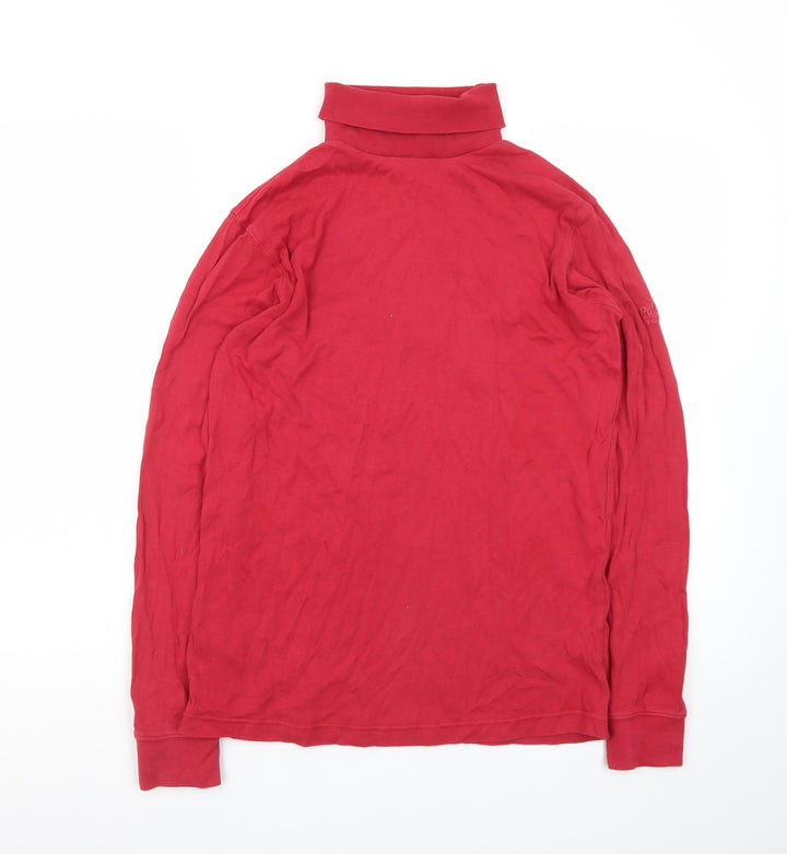 Cotton Traders Womens Red Roll Neck Long Sleeve T-Shirt Size M