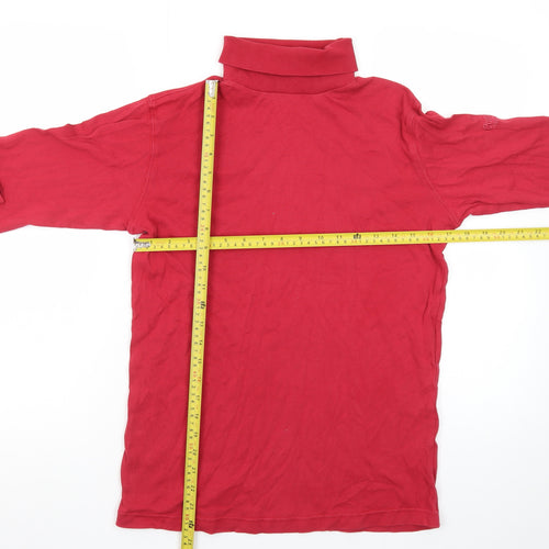 Cotton Traders Womens Red Roll Neck Long Sleeve T-Shirt Size M