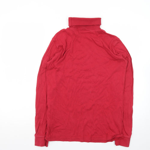 Cotton Traders Womens Red Roll Neck Long Sleeve T-Shirt Size M