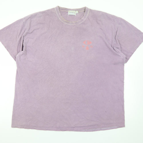 Topman Men's Purple Graphic Print Crew Neck T-Shirt Size L
