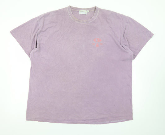 Topman Men's Purple Graphic Print Crew Neck T-Shirt Size L