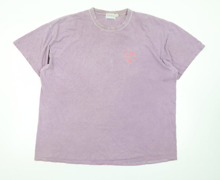 Topman Men's Purple Graphic Print Crew Neck T-Shirt Size L