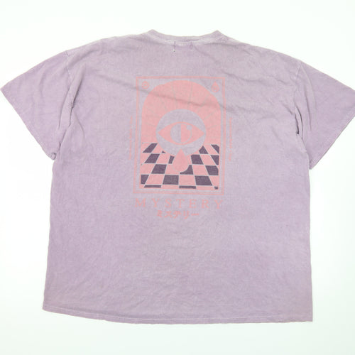 Topman Men's Purple Graphic Print Crew Neck T-Shirt Size L