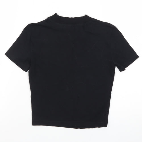 Zara Women's Black Slim Fit Cropped T-Shirt Size S