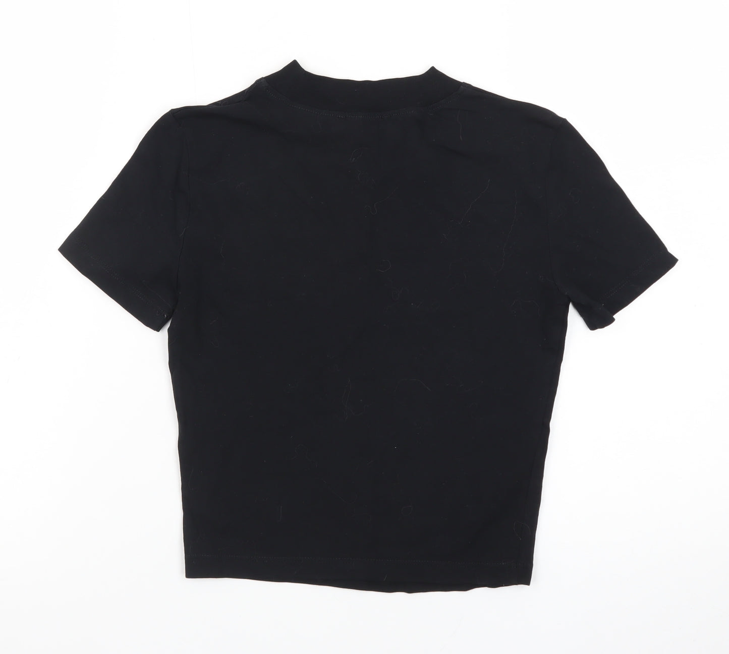Zara Women's Black Slim Fit Cropped T-Shirt Size S