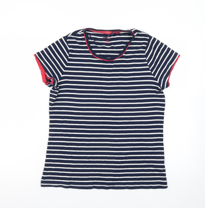 Tu Women's Blue Striped Cotton T-Shirt Size 22