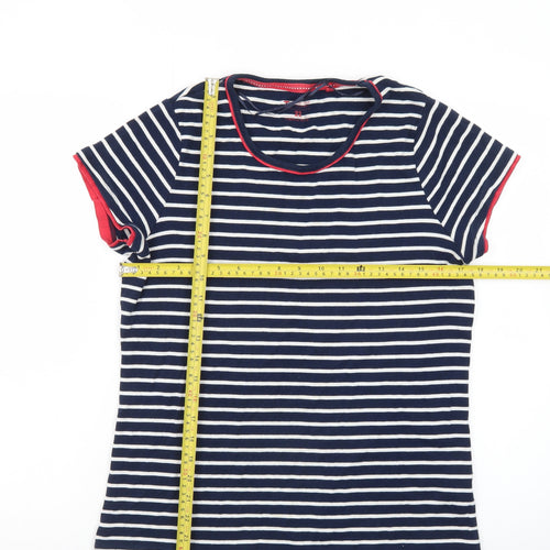 Tu Women's Blue Striped Cotton T-Shirt Size 22