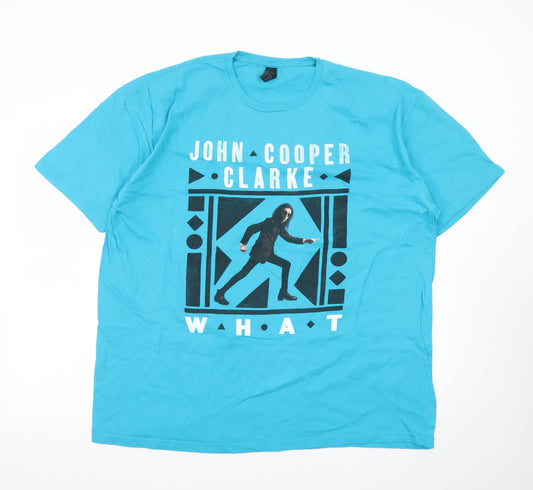 Gildan Men's Blue John Cooper Clarke Band Graphic 2XL T-Shirt