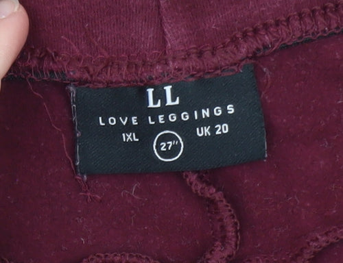 Love Leggings Women Burgundy UK 20 Ankle Stretch Leggings