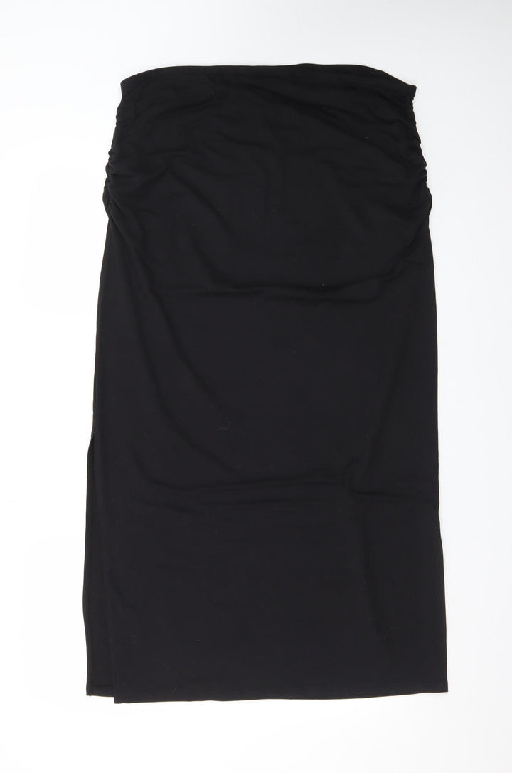 H&M Divided Women Black Midi Stretch Pencil Skirt XL