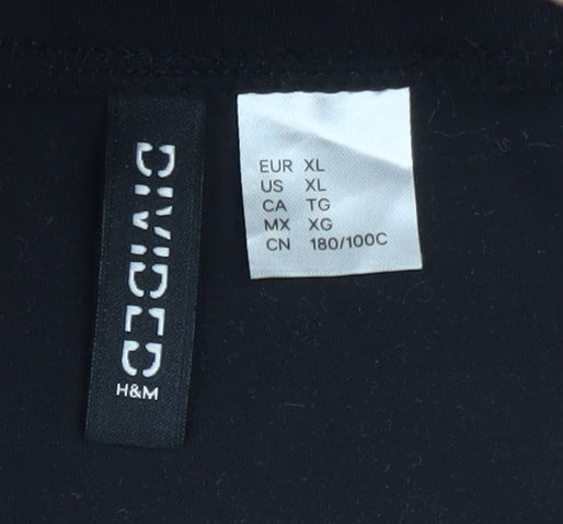 H&M Divided Women Black Midi Stretch Pencil Skirt XL