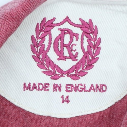 Crumbié Teens Red Rugby Club Long Sleeve Cotton Polo Shirt Size 14