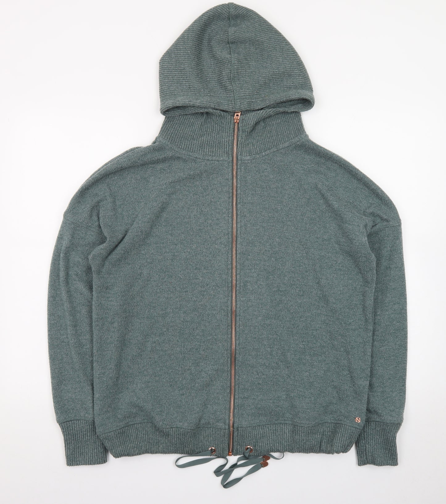 Next Womens Green Full Zip Hoodie Size 12 Polyester Blend