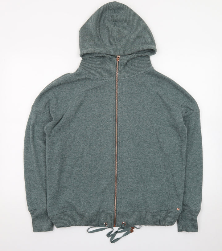 Next Womens Green Full Zip Hoodie Size 12 Polyester Blend