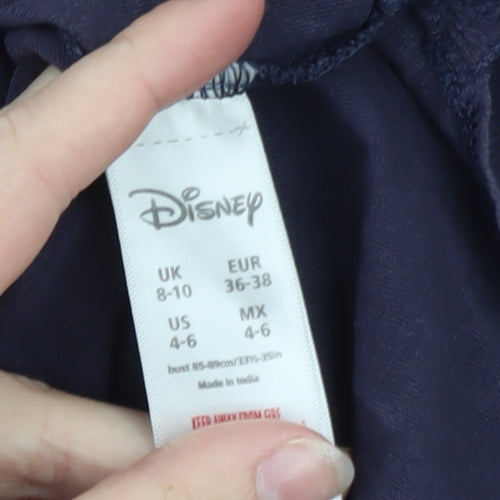 Disney Womens Purple Minnie Mouse Nightshirt UK 8-10 Graphic T-Shirt Style