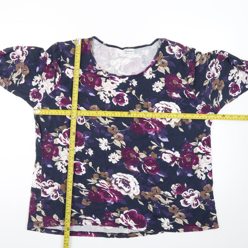 Damart Women’s Multicoloured Floral 3/4 Sleeve Jersey T-Shirt Size 22/24