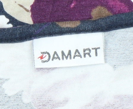 Damart Women’s Multicoloured Floral 3/4 Sleeve Jersey T-Shirt Size 22/24