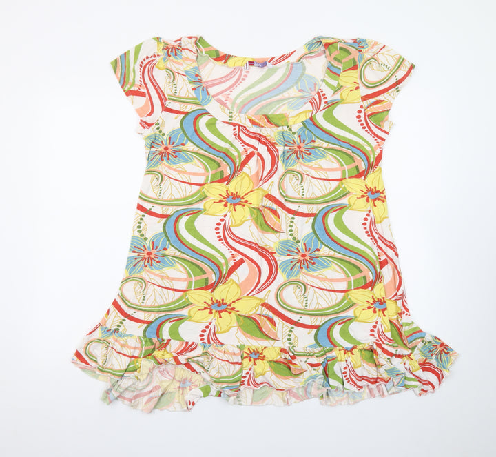 Papaya Women’s Multicoloured Floral Short Shift Dress Size 16