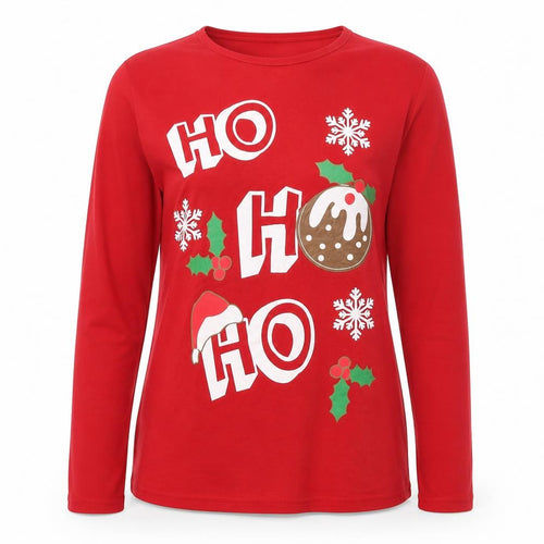 Be Jealous Womens Red Christmas Long Sleeve T-Shirt Size S