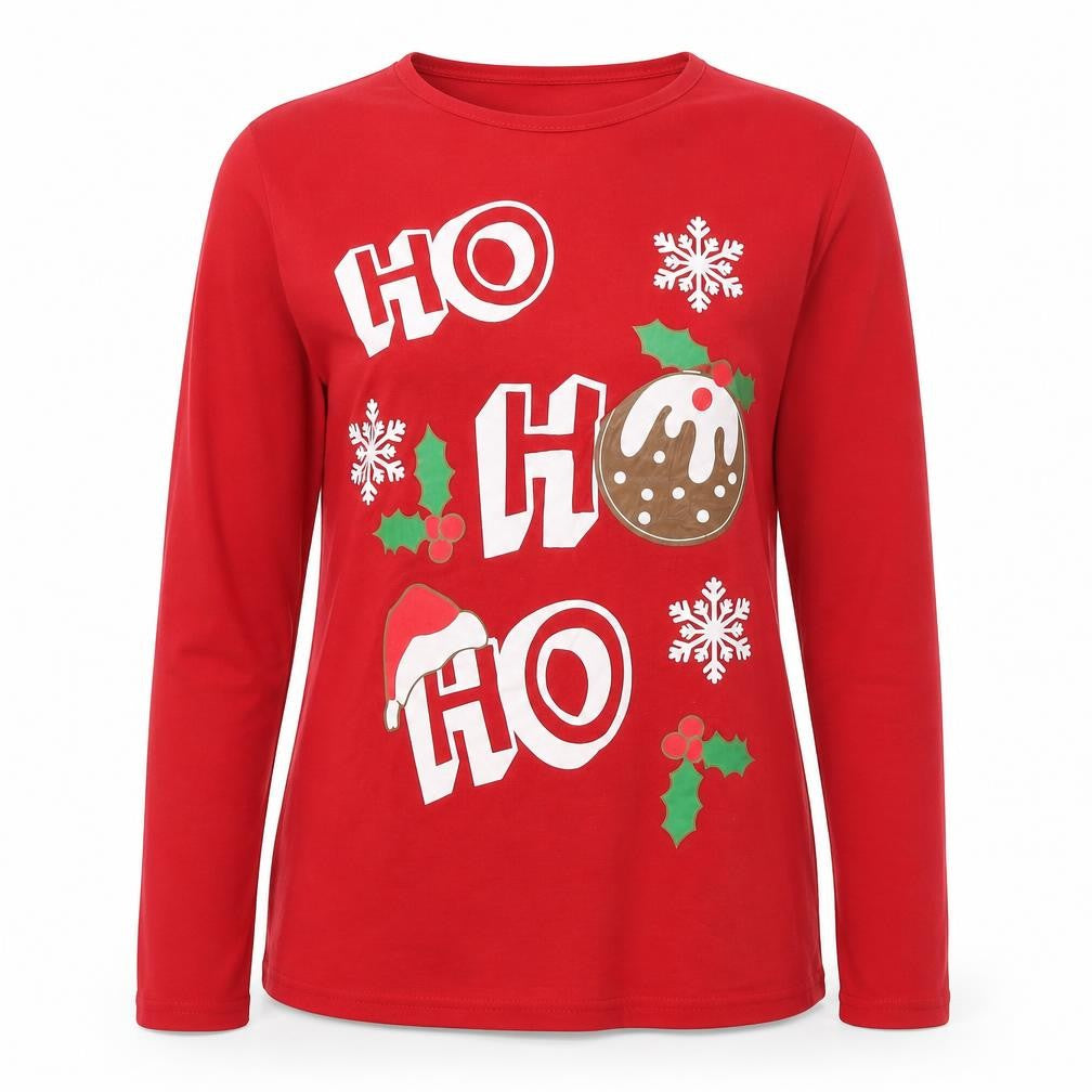 Be Jealous Womens Red Christmas Long Sleeve T-Shirt Size S