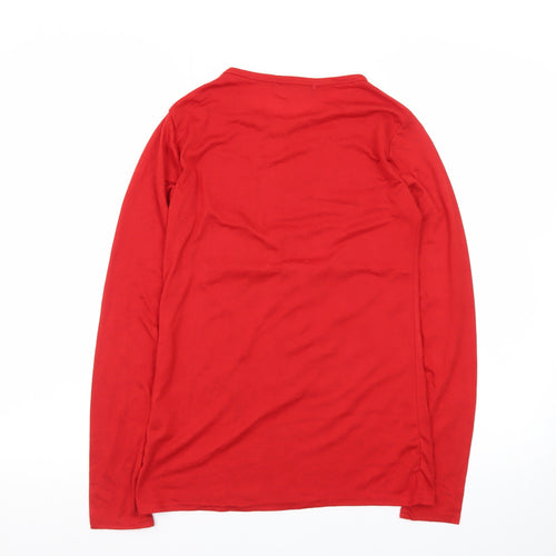 Be Jealous Womens Red Christmas Long Sleeve T-Shirt Size S