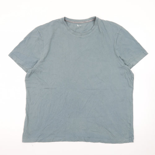 Tu Men’s Green Crew Neck Cotton Short Sleeve T-Shirt Size L