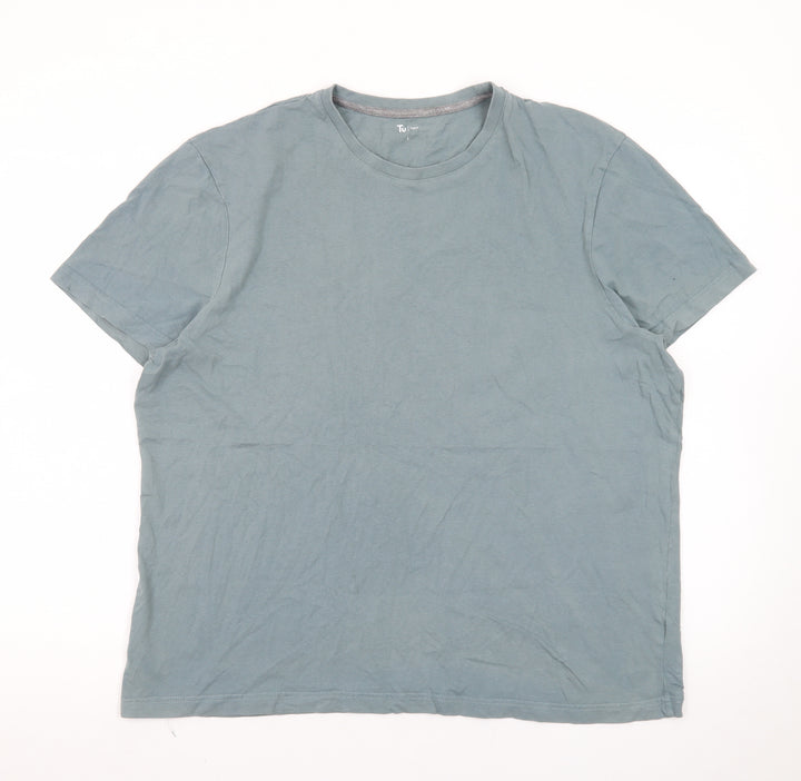 Tu Men’s Green Crew Neck Cotton Short Sleeve T-Shirt Size L