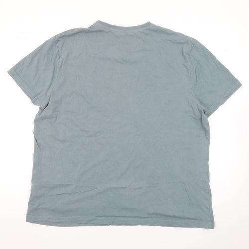 Tu Men’s Green Crew Neck Cotton Short Sleeve T-Shirt Size L