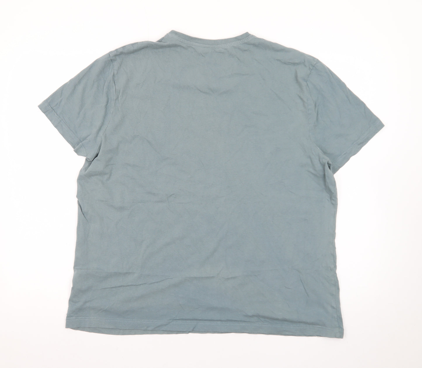 Tu Men’s Green Crew Neck Cotton Short Sleeve T-Shirt Size L