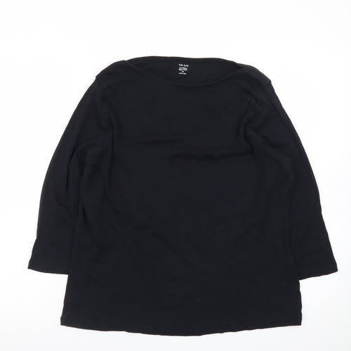 Marks and Spencer Women's Black 3/4 Sleeve Cotton Jersey T-Shirt Size 20