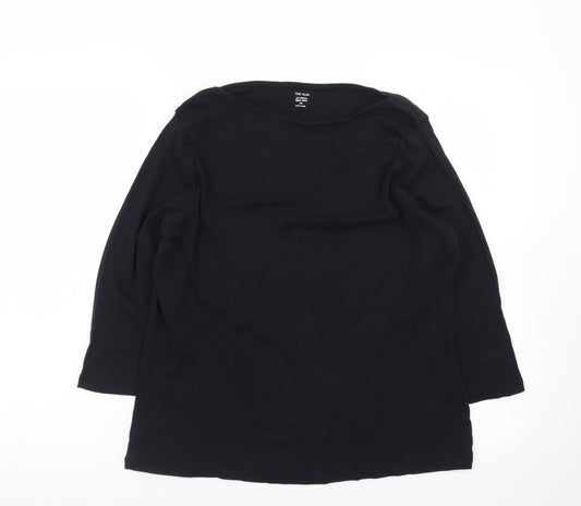 Marks and Spencer Women's Black 3/4 Sleeve Cotton Jersey T-Shirt Size 20