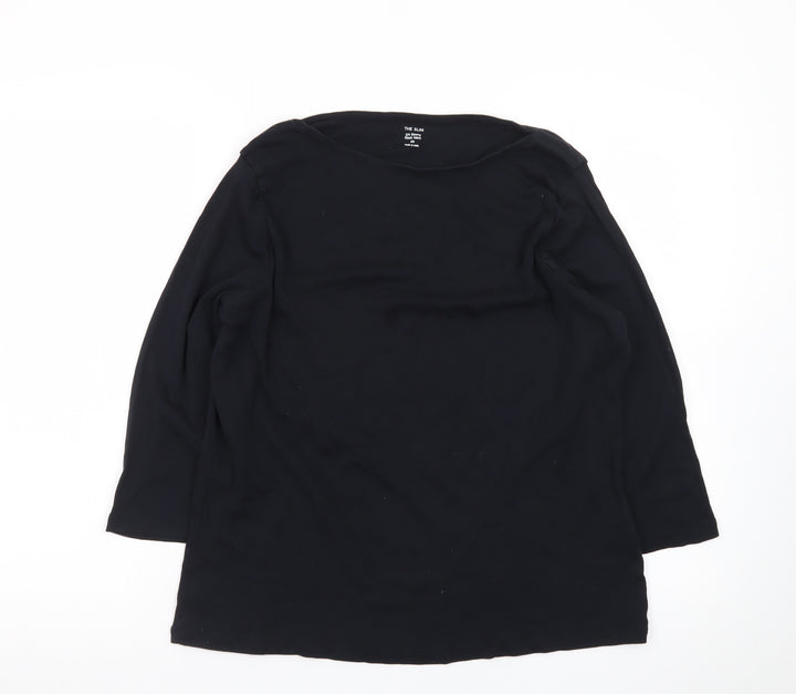 Marks and Spencer Women's Black 3/4 Sleeve Cotton Jersey T-Shirt Size 20