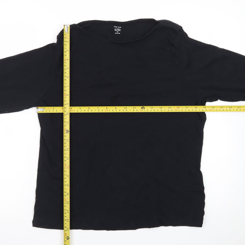 Marks and Spencer Women's Black 3/4 Sleeve Cotton Jersey T-Shirt Size 20