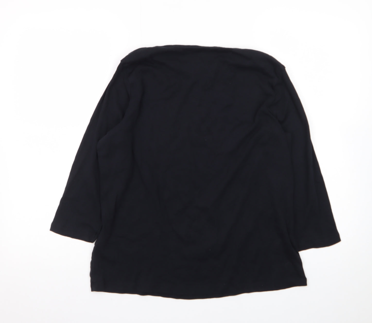 Marks and Spencer Women's Black 3/4 Sleeve Cotton Jersey T-Shirt Size 20