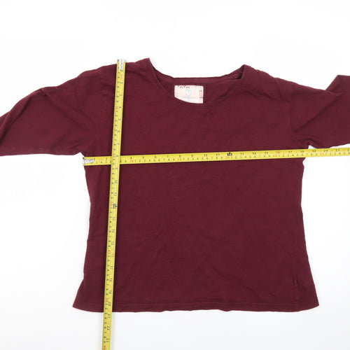 Primark Womens Red 3/4 Sleeve Basic Cotton T-Shirt Size S