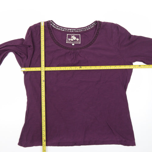 Rocha John Rocha Women's Purple Cotton Long Sleeve T-Shirt Size 22