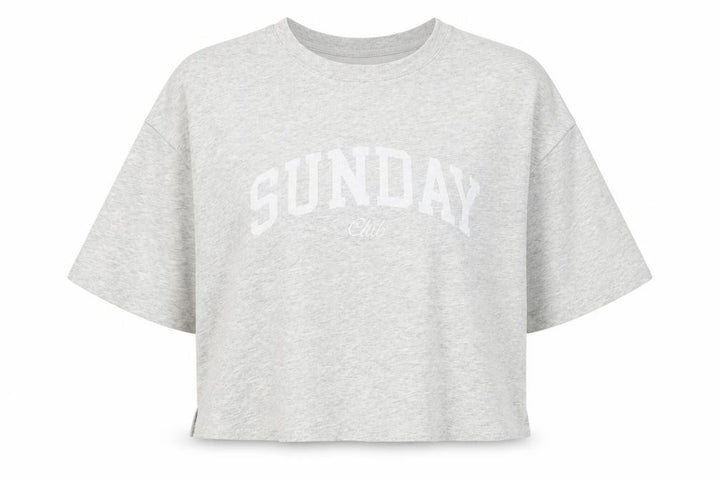 F&F Active Women's Grey 'Sunday Club' Relaxed Fit Short Sleeve Jumper M
