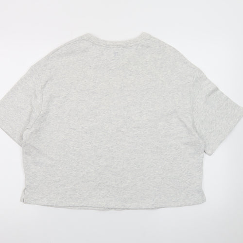 F&F Active Women's Grey 'Sunday Club' Relaxed Fit Short Sleeve Jumper M