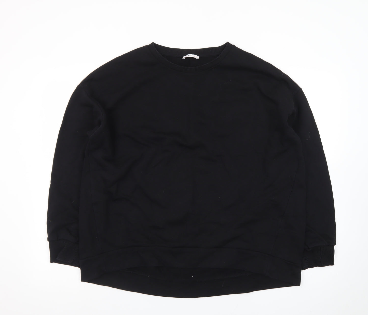 Tu Men's Black Cotton Crew Neck Long Sleeve Pullover Sweatshirt L