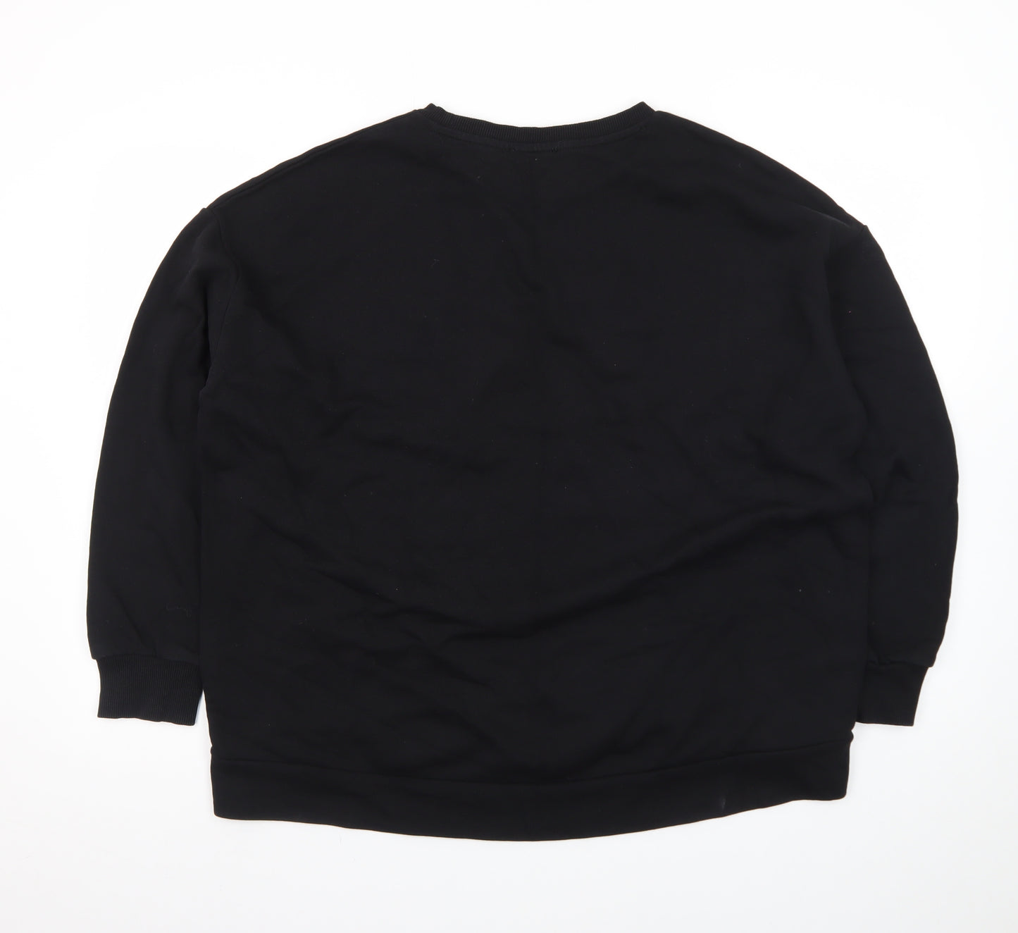 Tu Men's Black Cotton Crew Neck Long Sleeve Pullover Sweatshirt L