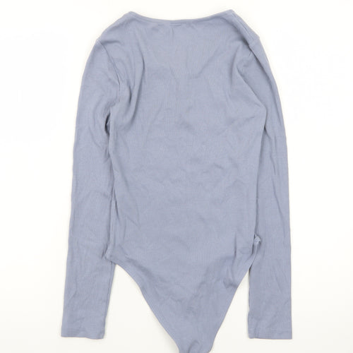 Primark Women’s Blue Long Sleeve Henley Bodysuit Top XS
