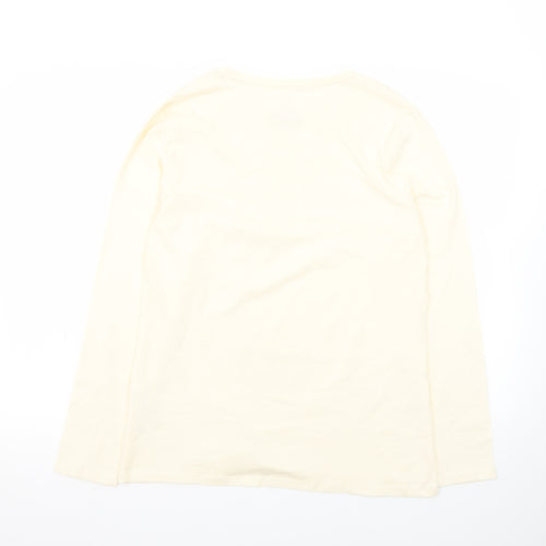 Primark Womens Ivory Long Sleeve Stretch Crew T-Shirt Size L 14/16