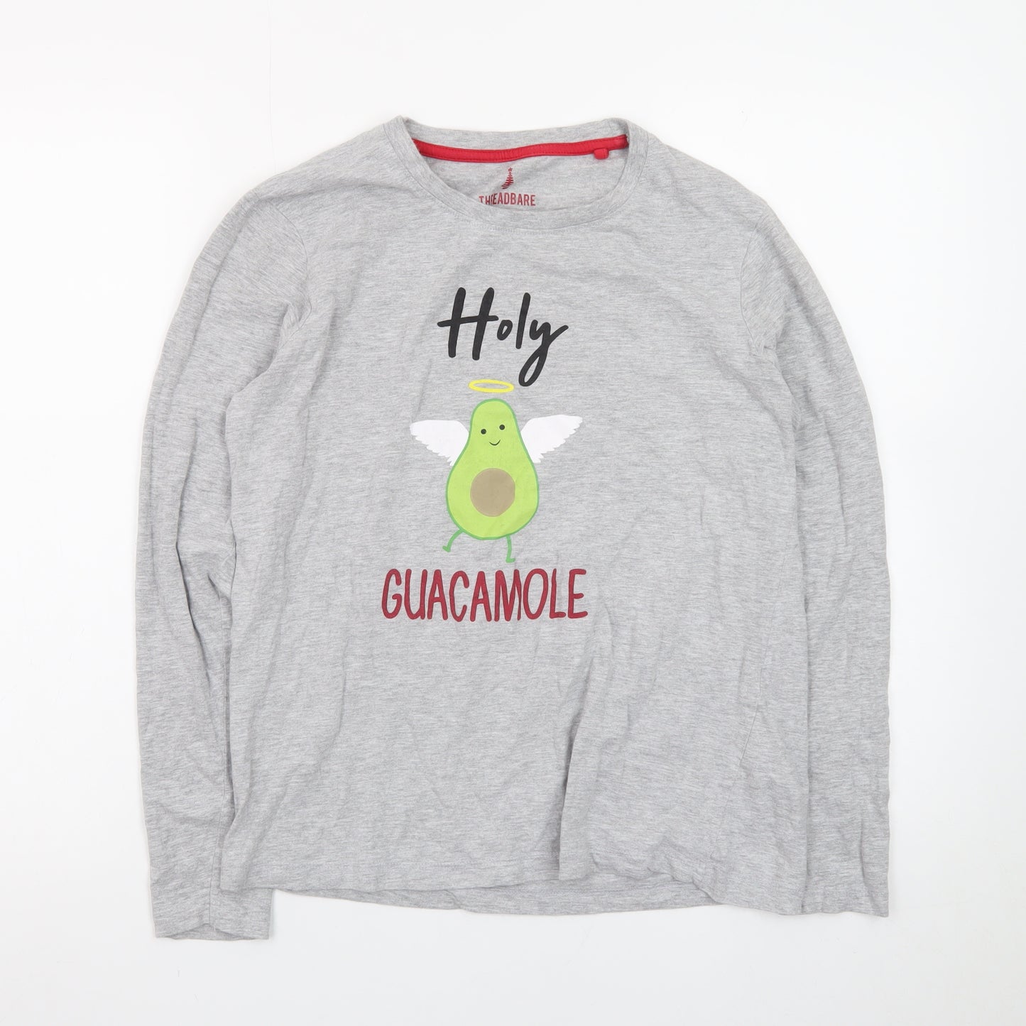 Threadbare Women’s Grey Long Sleeve Funny Avocado T-Shirt Size 10